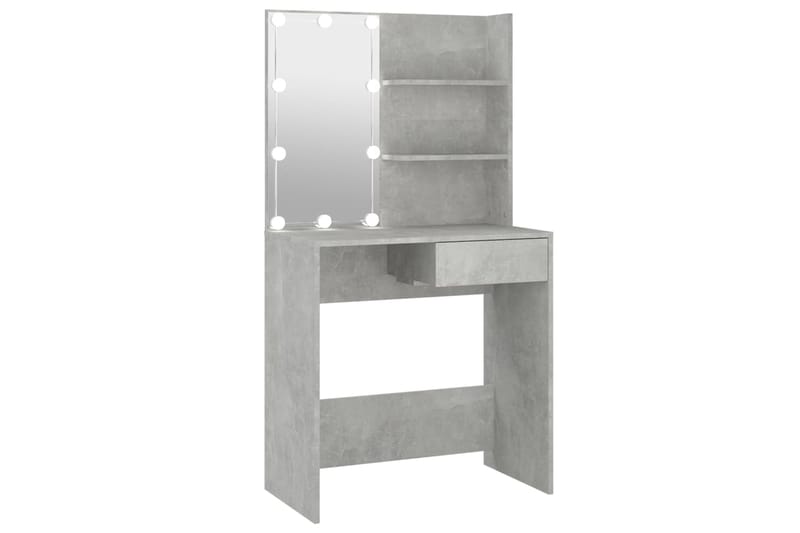 beBasic Peilipöytä LED-valoilla betoninharmaa 74,5x40x141 cm - Harmaa - Huonekalut - Pöytä & ruokailuryhmä - Meikki- & kampauspöydät