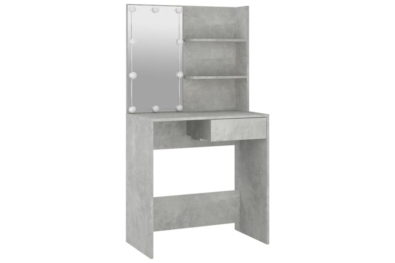 beBasic Peilipöytä LED-valoilla betoninharmaa 74,5x40x141 cm - Harmaa - Huonekalut - Pöytä & ruokailuryhmä - Meikki- & kampauspöydät