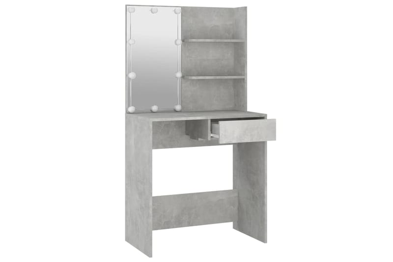 beBasic Peilipöytä LED-valoilla betoninharmaa 74,5x40x141 cm - Harmaa - Huonekalut - Pöytä & ruokailuryhmä - Meikki- & kampauspöydät