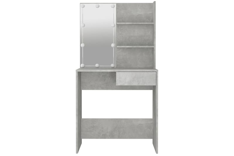 beBasic Peilipöytä LED-valoilla betoninharmaa 74,5x40x141 cm - Harmaa - Huonekalut - Pöytä & ruokailuryhmä - Meikki- & kampauspöydät
