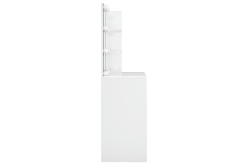 beBasic Peilipöytä LED-valoilla korkeakiilto valkoinen 74,5x40x141 cm - Valkoinen - Huonekalut - Pöytä & ruokailuryhmä - Meikki- & kampauspöydät
