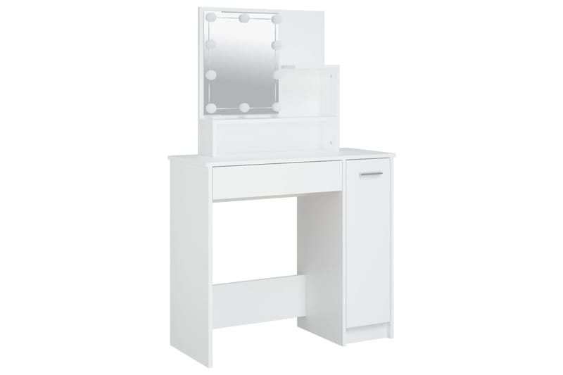 beBasic Peilipöytä LED-valoilla valkoinen 86,5x35x136 cm - Valkoinen - Huonekalut - Pöytä & ruokailuryhmä - Meikki- & kampauspöydät