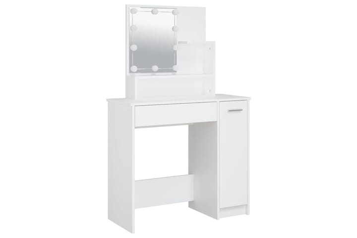 beBasic Peilipöytä LED-valoilla valkoinen 86,5x35x136 cm - Valkoinen - Meikki- & kampauspöydät