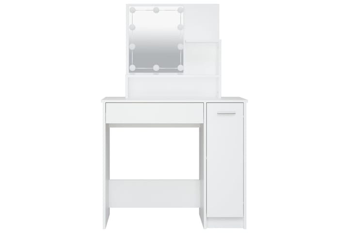 beBasic Peilipöytä LED-valoilla valkoinen 86,5x35x136 cm - Valkoinen - Meikki- & kampauspöydät
