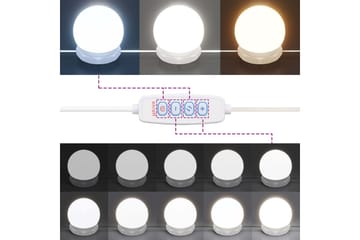 beBasic Peilipöytä LED-valoilla harmaa Sonoma 96x40x142 cm - Harmaa - Huonekalut - Pöytä & ruokailuryhmä - Meikki- & kampauspöydät