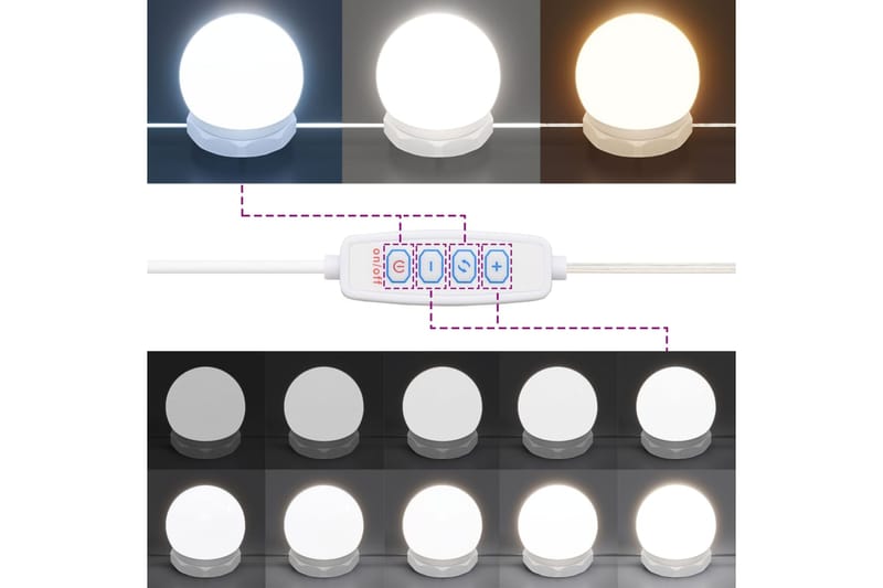 beBasic Peilipöytä LED-valoilla betoninharmaa 60x40x140 cm - Harmaa - Huonekalut - Pöytä & ruokailuryhmä - Meikki- & kampauspöydät