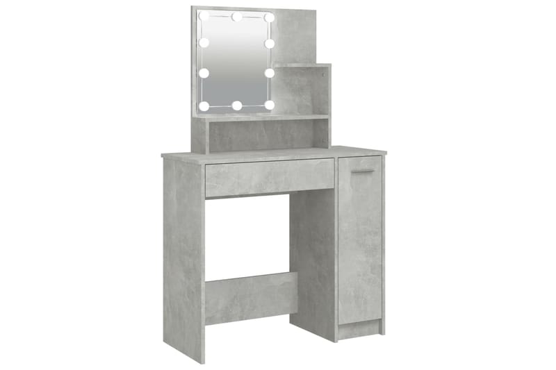 beBasic Peilipöytä LED-valoilla betoninharmaa 86,5x35x136 cm - Harmaa - Huonekalut - Pöytä & ruokailuryhmä - Meikki- & kampauspöydät