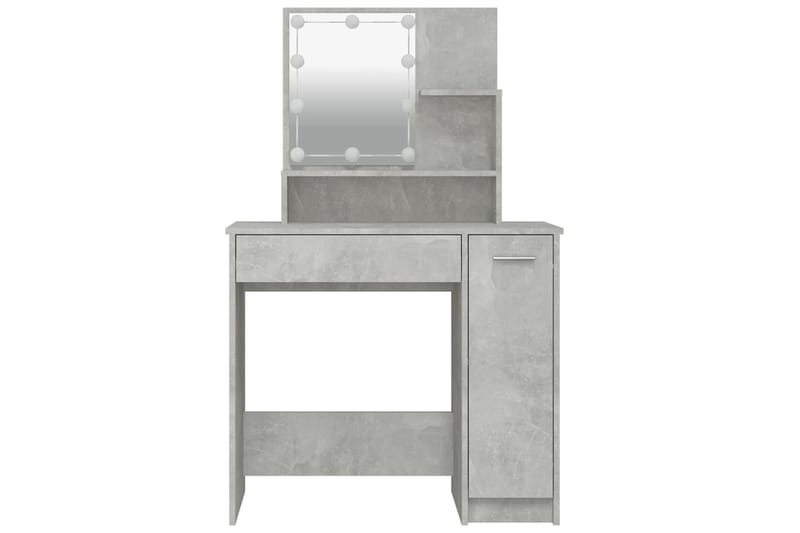 beBasic Peilipöytä LED-valoilla betoninharmaa 86,5x35x136 cm - Harmaa - Huonekalut - Pöytä & ruokailuryhmä - Meikki- & kampauspöydät