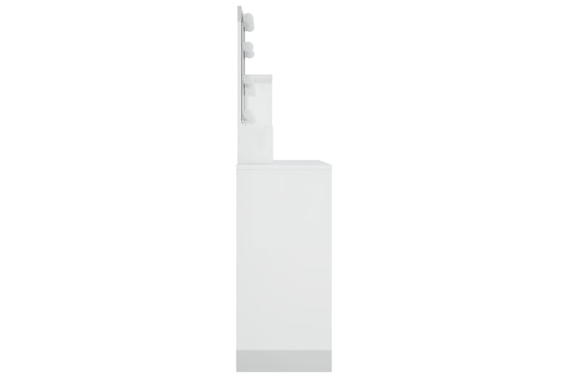 beBasic Peilipöytä LED-valoilla korkeakiilto valkoinen 86,5x35x136 cm - Valkoinen - Huonekalut - Pöytä & ruokailuryhmä - Meikki- & kampauspöydät