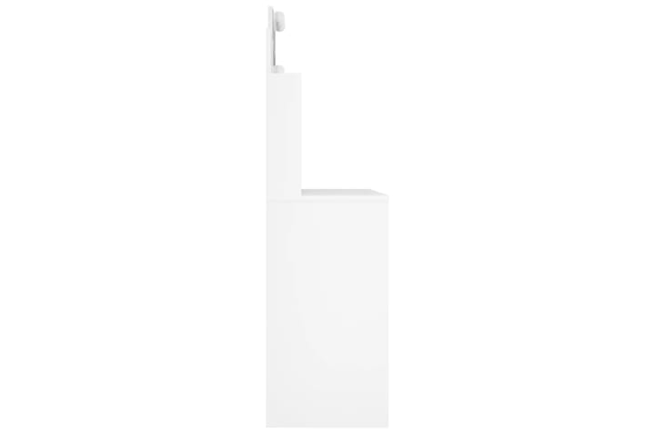 beBasic Peilipöytä LED-valoilla korkeakiilto valkoinen 96x40x142 cm - Valkoinen - Meikki- & kampauspöydät
