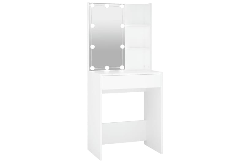 beBasic Peilipöytä LED-valoilla valkoinen 60x40x140 cm - Valkoinen - Huonekalut - Pöytä & ruokailuryhmä - Meikki- & kampauspöydät