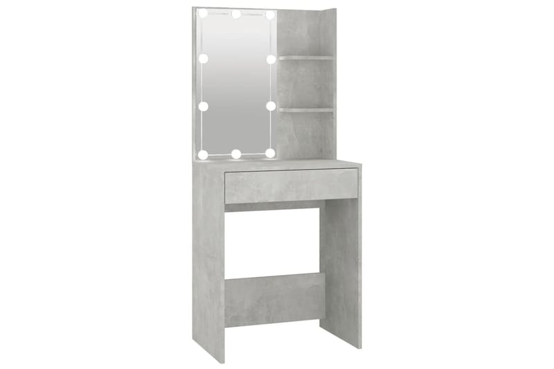 beBasic Peilipöytä LED-valoilla betoninharmaa 60x40x140 cm - Harmaa - Huonekalut - Pöytä & ruokailuryhmä - Meikki- & kampauspöydät