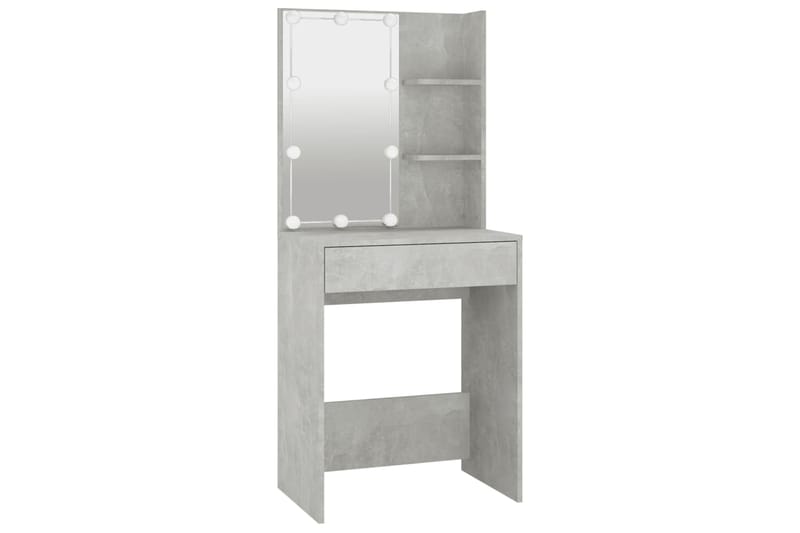 beBasic Peilipöytä LED-valoilla betoninharmaa 60x40x140 cm - Harmaa - Huonekalut - Pöytä & ruokailuryhmä - Meikki- & kampauspöydät