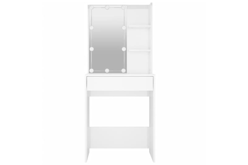 beBasic Peilipöytä LED-valoilla korkeakiilto valkoinen 60x40x140 cm - Valkoinen - Huonekalut - Pöytä & ruokailuryhmä - Meikki- & kampauspöydät