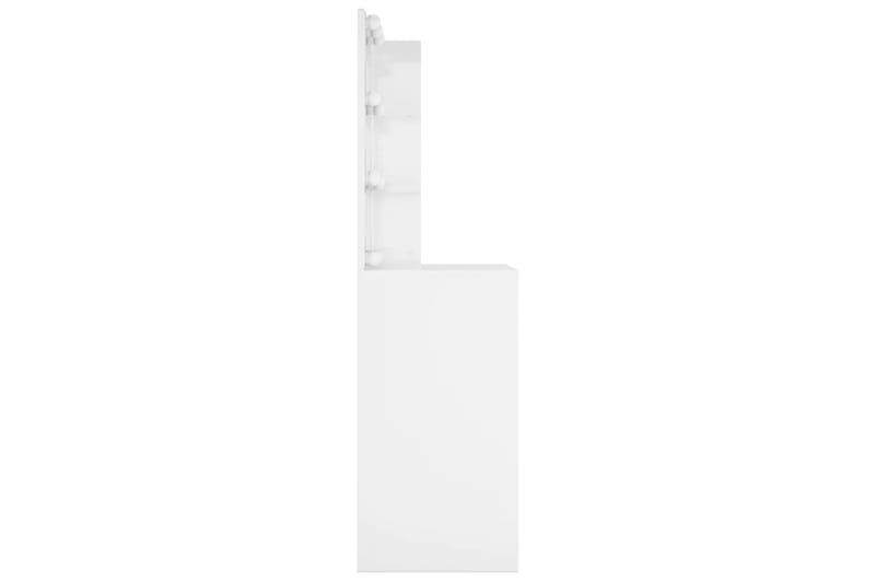beBasic Peilipöytä LED-valoilla korkeakiilto valkoinen 60x40x140 cm - Valkoinen - Huonekalut - Pöytä & ruokailuryhmä - Meikki- & kampauspöydät