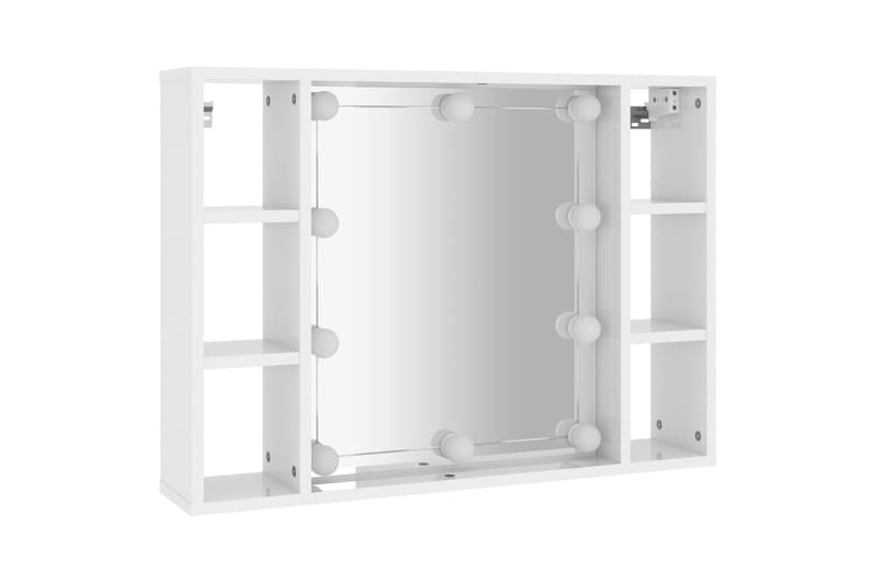 beBasic Peilikaappi LED-valoilla korkeakiilto valkoinen 76x15x55 cm - Valkoinen - Huonekalut - Pöytä & ruokailuryhmä - Meikki- & kampauspöydät