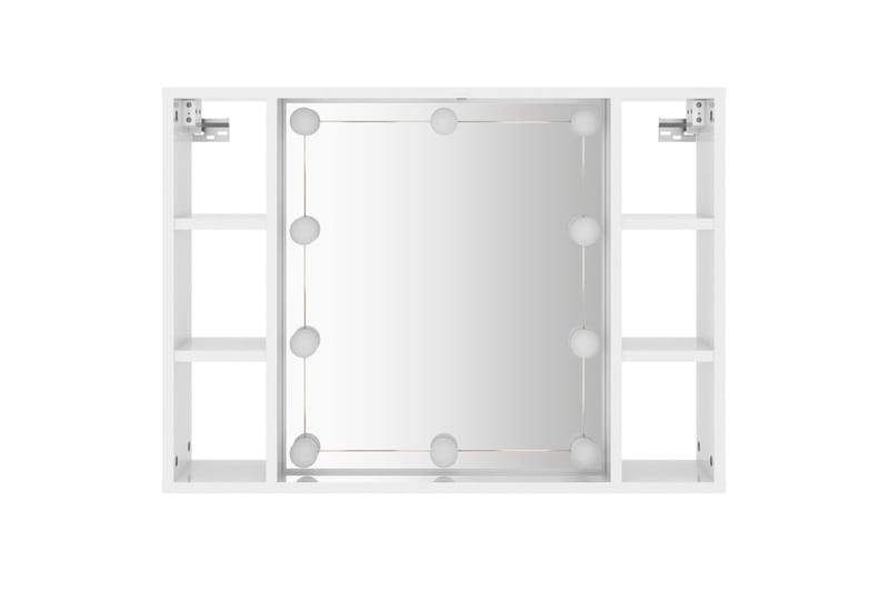 beBasic Peilikaappi LED-valoilla korkeakiilto valkoinen 76x15x55 cm - Valkoinen - Huonekalut - Pöytä & ruokailuryhmä - Meikki- & kampauspöydät