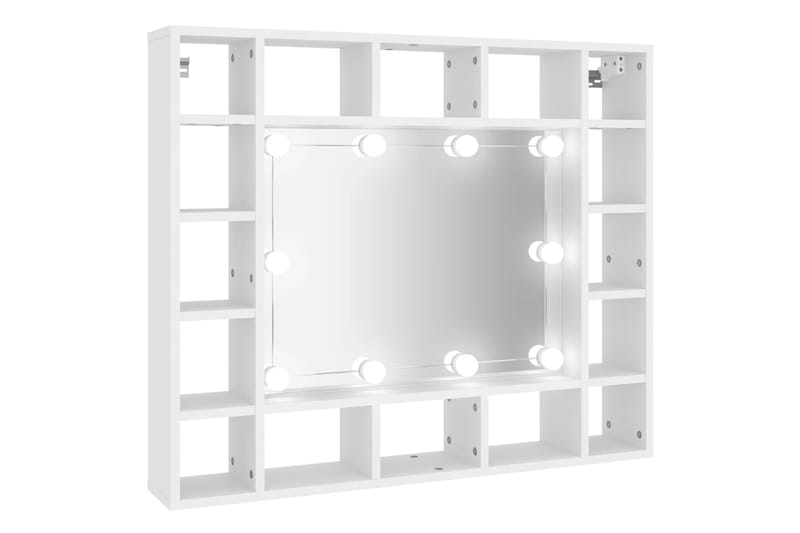 beBasic Peilikaappi LED-valoilla valkoinen 91x15x76,5 cm - Valkoinen - Huonekalut - Pöytä & ruokailuryhmä - Meikki- & kampauspöydät