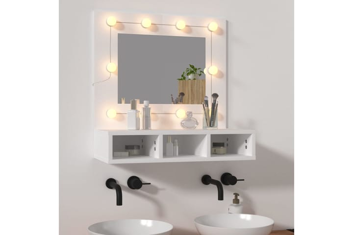 beBasic Peilikaappi LED-valoilla valkoinen 60x31,5x62 cm - Valkoinen - Meikki- & kampauspöydät
