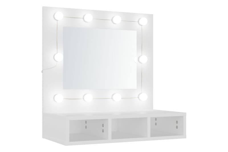 beBasic Peilikaappi LED-valoilla valkoinen 60x31,5x62 cm - Valkoinen - Huonekalut - Pöytä & ruokailuryhmä - Meikki- & kampauspöydät