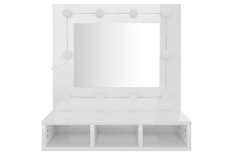 beBasic Peilikaappi LED-valoilla korkeakiilto valkoinen 60x31,5x62 cm - Valkoinen - Huonekalut - Pöytä & ruokailuryhmä - Meikki- & kampauspöydät