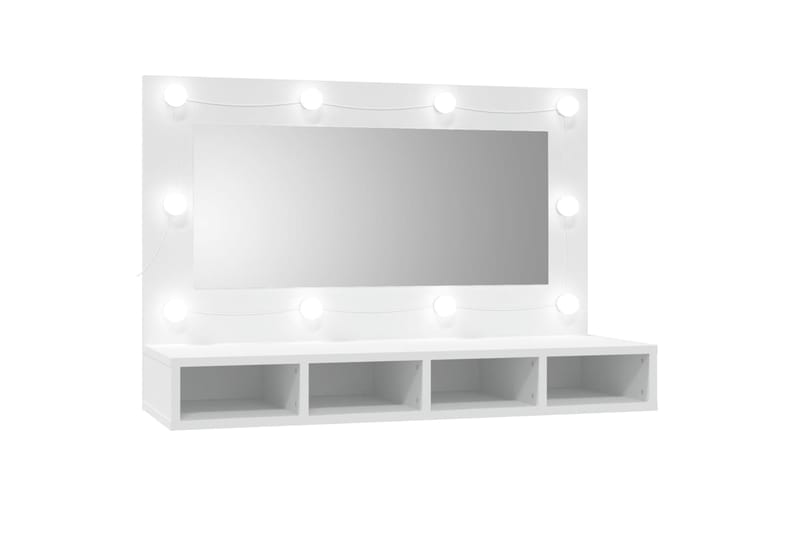 beBasic Peilikaappi LED-valoilla valkoinen 90x31,5x62 cm - Valkoinen - Huonekalut - Pöytä & ruokailuryhmä - Meikki- & kampauspöydät