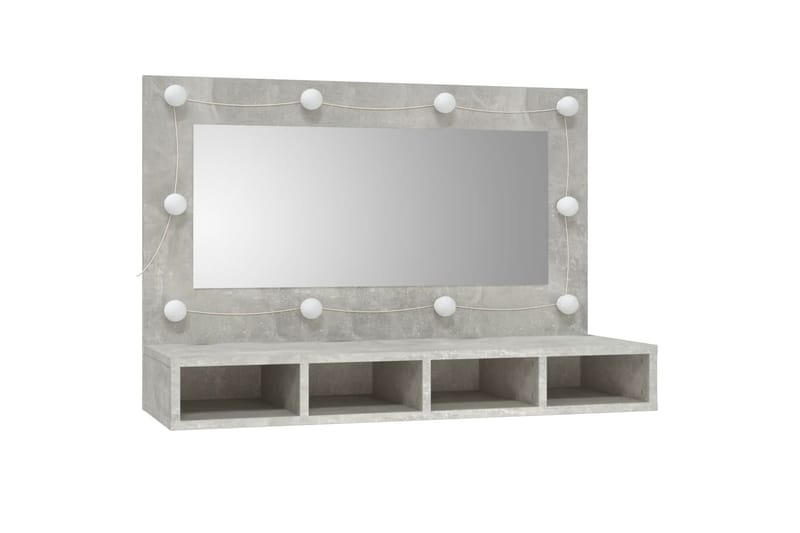 beBasic Peilikaappi LED-valoilla betoninharmaa 90x31,5x62 cm - Harmaa - Huonekalut - Pöytä & ruokailuryhmä - Meikki- & kampauspöydät