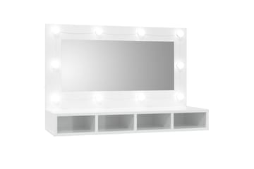 beBasic Peilikaappi LED-valoilla korkeakiilto valkoinen 90x31,5x62 cm - Valkoinen - Huonekalut - Pöytä & ruokailuryhmä - Meikki- & kampauspöydät