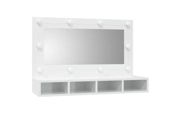 beBasic Peilikaappi LED-valoilla korkeakiilto valkoinen 90x31,5x62 cm - Valkoinen - Huonekalut - Pöytä & ruokailuryhmä - Meikki- & kampauspöydät