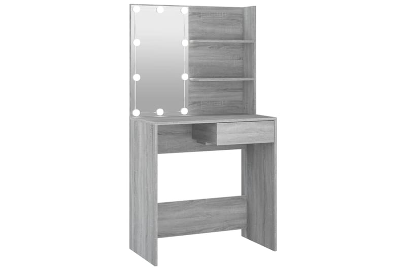 beBasic Peilipöytä LED-valoilla harmaa Sonoma 74,5x40x141 cm - Harmaa - Huonekalut - Pöytä & ruokailuryhmä - Meikki- & kampauspöydät