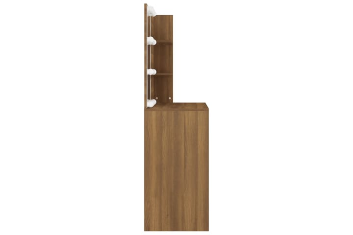 beBasic Peilipöytä LED-valoilla ruskea tammi 74,5x40x141 cm - Ruskea - Meikki- & kampauspöydät