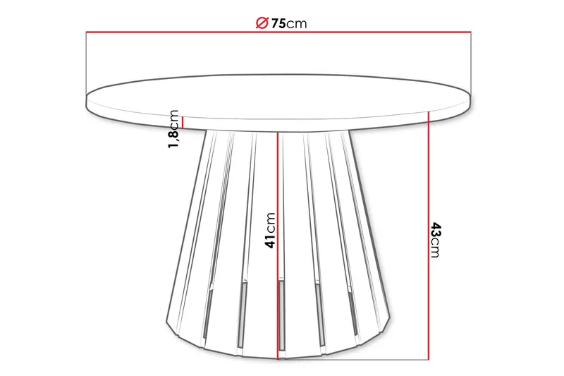 Berber Sohvapöytä 75 cm - Beige/Valkoinen - Huonekalut - Pöytä & ruokailuryhmä - Sohvapöytä