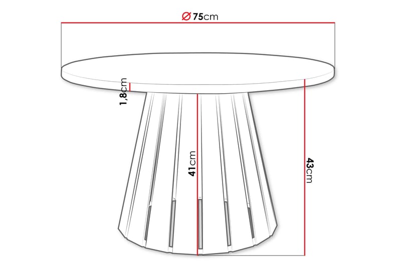 Berber Sohvapöytä 75 cm - Valkoinen - Huonekalut - Pöytä & ruokailuryhmä - Sohvapöytä