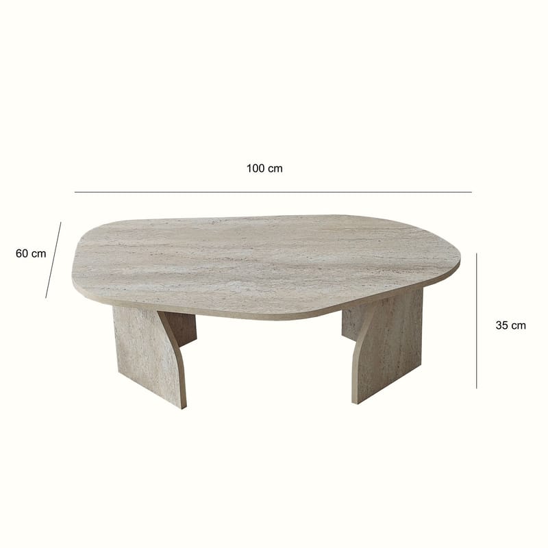 Berriaren Sohvapöytä 100 cm - travertiini ja fume - Huonekalut - Pöytä & ruokailuryhmä - Sohvapöytä