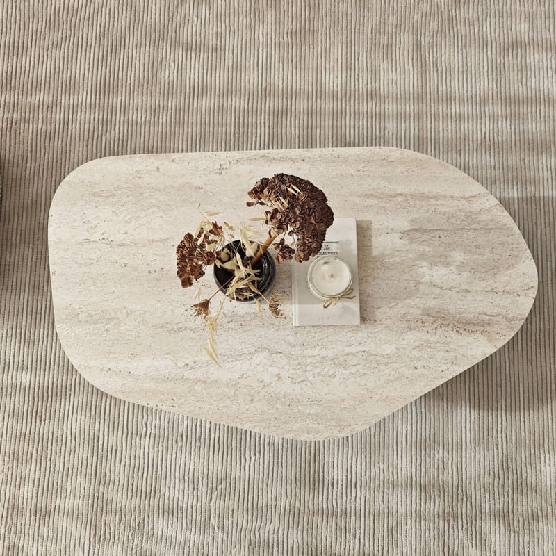 Berriaren Sohvapöytä 100 cm - travertiini ja fume - Huonekalut - Pöytä & ruokailuryhmä - Sohvapöytä