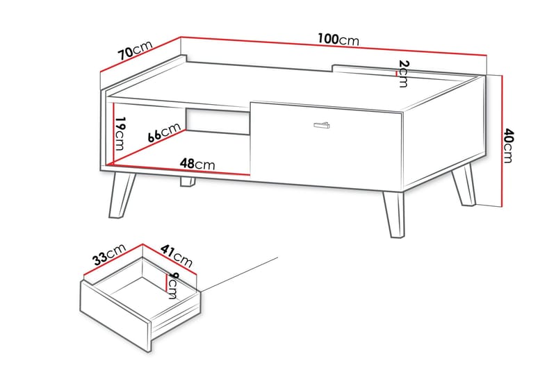 Betsi Sohvapöytä 100 cm - Huonekalut - Pöytä & ruokailuryhmä - Sohvapöytä