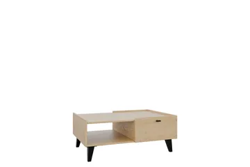 Betsi suorakulmainen sohvapöytä 100 cm laatikoilla puuta metallijaloilla - Beige - Huonekalut - Pöytä & ruokailuryhmä - Sohvapöytä