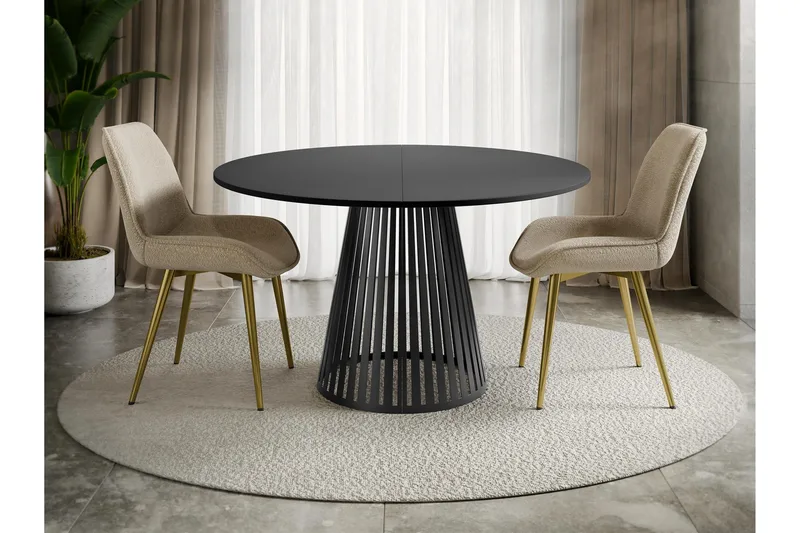 Beylen Ruokapöytä 100 cm, pyöreä - Musta - Huonekalut - Pöytä & ruokailuryhmä - Ruokapöydät & keittiön pöydät