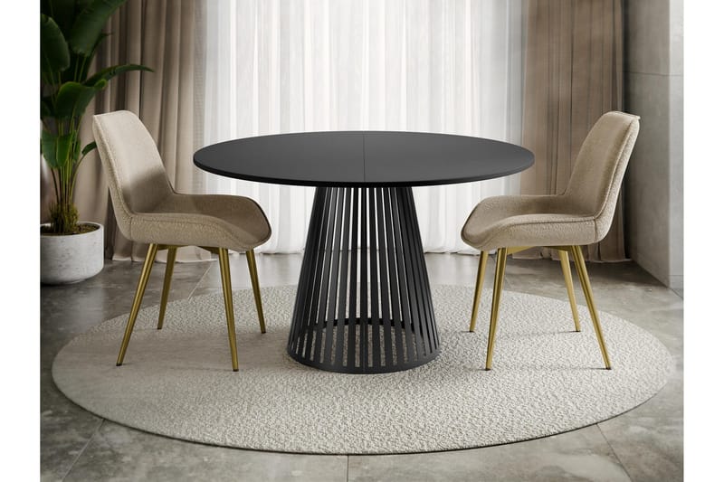 Beylen Ruokapöytä 100 cm, pyöreä - Musta - Huonekalut - Pöytä & ruokailuryhmä - Ruokapöydät & keittiön pöydät