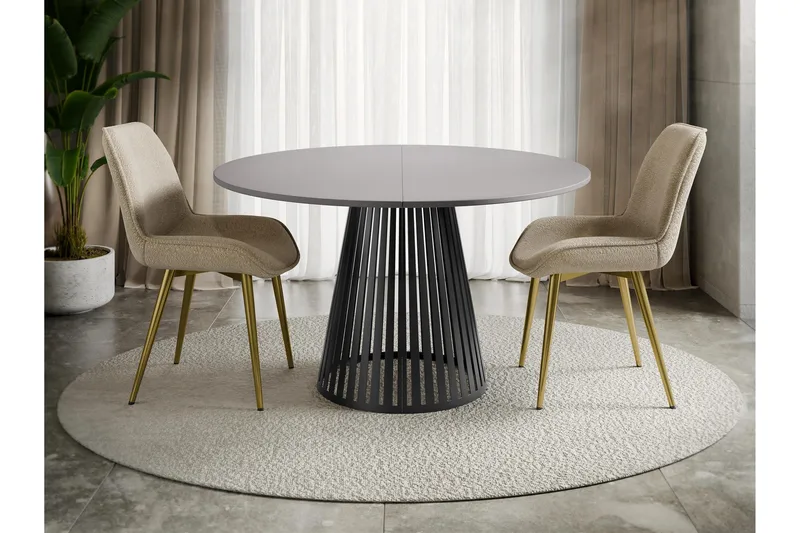 Beylen Ruokapöytä 100 cm, pyöreä - Harmaa/Musta - Huonekalut - Pöytä & ruokailuryhmä - Ruokapöydät & keittiön pöydät