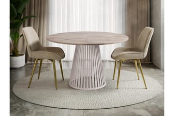 Beylen Ruokapöytä 100 cm, pyöreä - Ruskea/Beige - Huonekalut - Pöytä & ruokailuryhmä - Ruokapöydät & keittiön pöydät