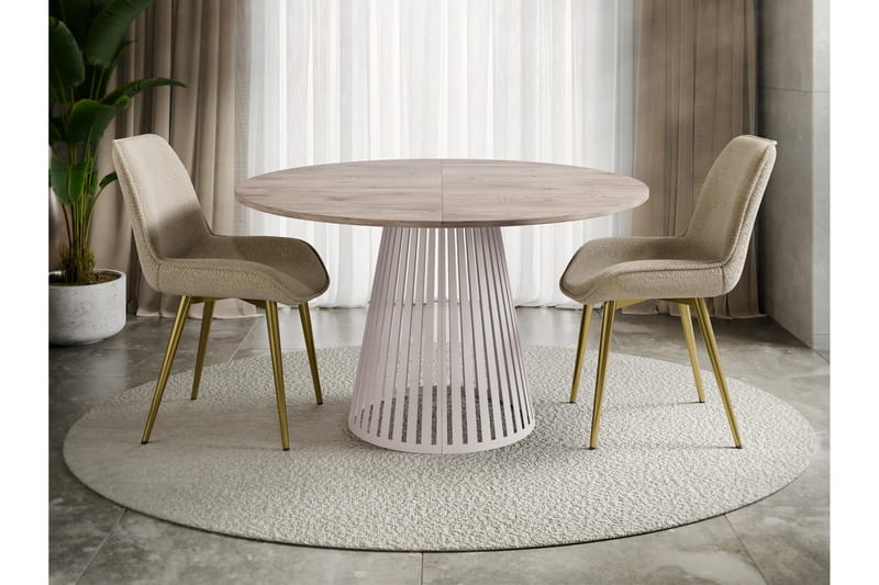 Beylen Ruokapöytä 100 cm, pyöreä - Ruskea/Beige - Huonekalut - Pöytä & ruokailuryhmä - Ruokapöydät & keittiön pöydät