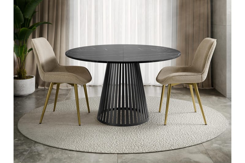 Beylen Ruokapöytä 100 cm, pyöreä - Musta - Huonekalut - Pöytä & ruokailuryhmä - Ruokapöydät & keittiön pöydät