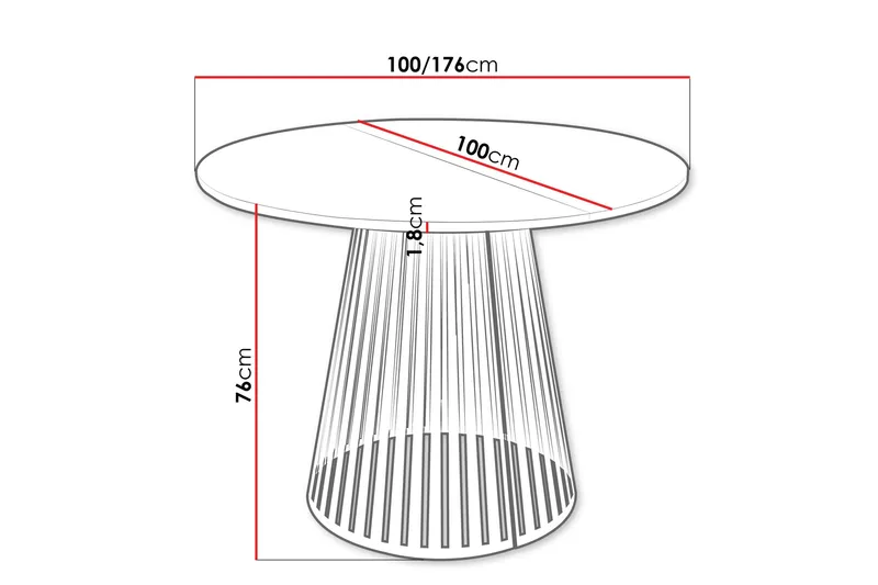 Beylen Ruokapöytä 100 cm, pyöreä - Ruskea/Musta - Huonekalut - Pöytä & ruokailuryhmä - Ruokapöydät & keittiön pöydät