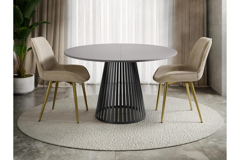 Beylen Ruokapöytä 120 cm, pyöreä - Harmaa/Musta - Huonekalut - Pöytä & ruokailuryhmä - Ruokapöydät & keittiön pöydät