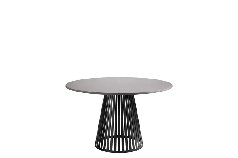 Beylen Ruokapöytä 120 cm, pyöreä, Harmaa/Musta