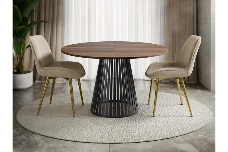 Beylen Ruokapöytä 120 cm, pyöreä - Ruskea/Musta - Huonekalut - Pöytä & ruokailuryhmä - Ruokapöydät & keittiön pöydät