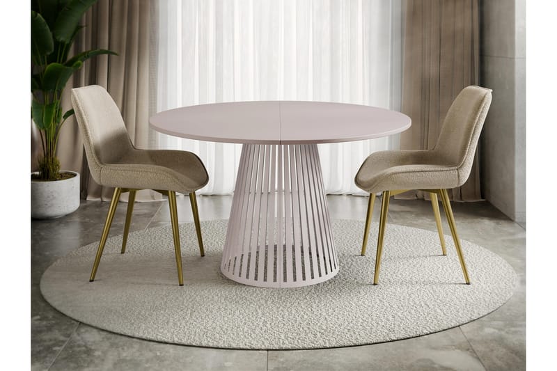 Beylen Ruokapöytä 120 cm, pyöreä - Beige - Huonekalut - Pöytä & ruokailuryhmä - Ruokapöydät & keittiön pöydät