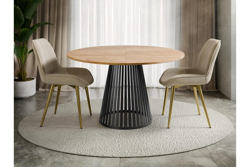 Beylen Ruokapöytä 120 cm, pyöreä - Ruskea/Musta - Huonekalut - Pöytä & ruokailuryhmä - Ruokapöydät & keittiön pöydät