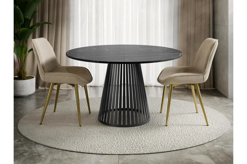 Beylen Ruokapöytä 120 cm, pyöreä - Musta - Huonekalut - Pöytä & ruokailuryhmä - Ruokapöydät & keittiön pöydät